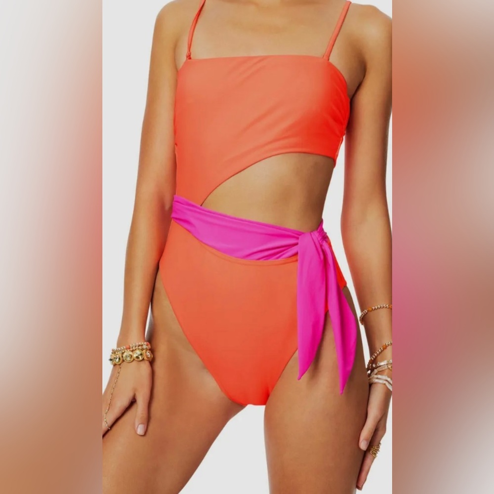 RAMY BROOK Color block one piece swimsuit